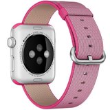 Curea iUni compatibila cu Apple Watch 1/2/3/4/5/6/7, 38mm, Nylon, Woven Strap, Electric Pink